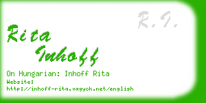 rita inhoff business card